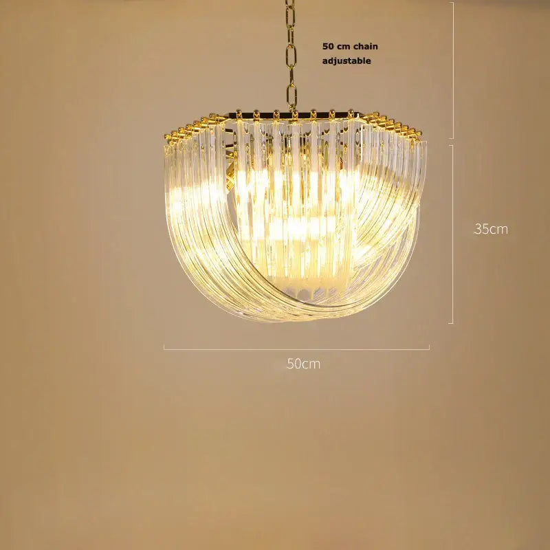 Modern gold led glass chandelier hanging lamps – dining room