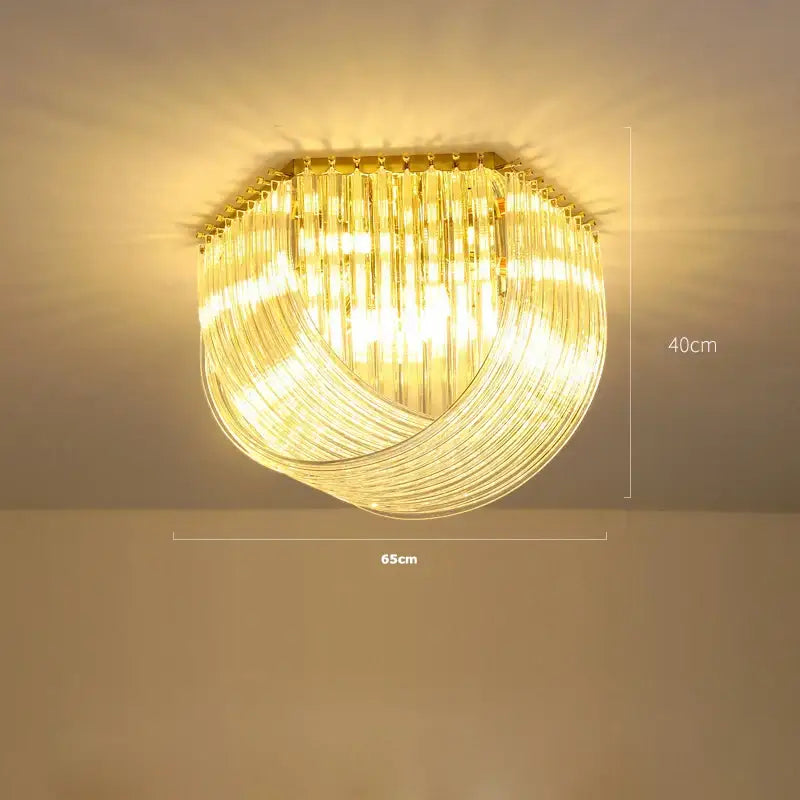 Modern gold led glass chandelier hanging lamps – dining room