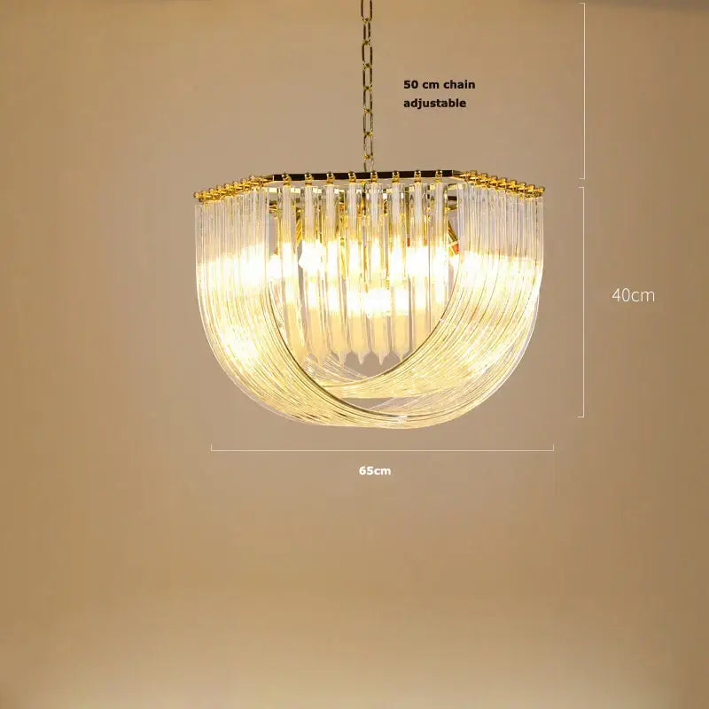 Modern gold led glass chandelier hanging lamps – dining room