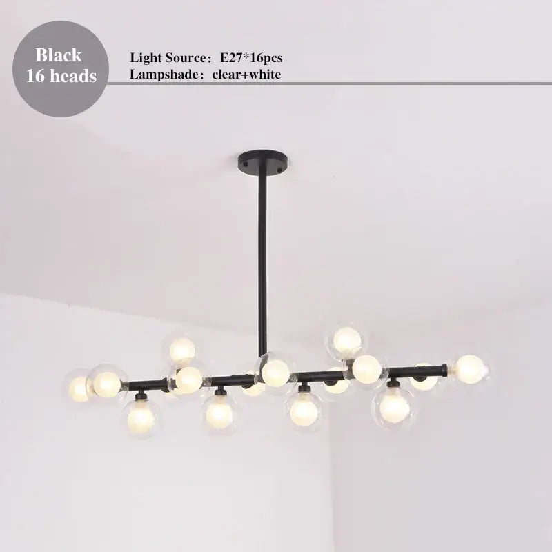 Modern gold led glass chandelier cluster pendant lamp dining room