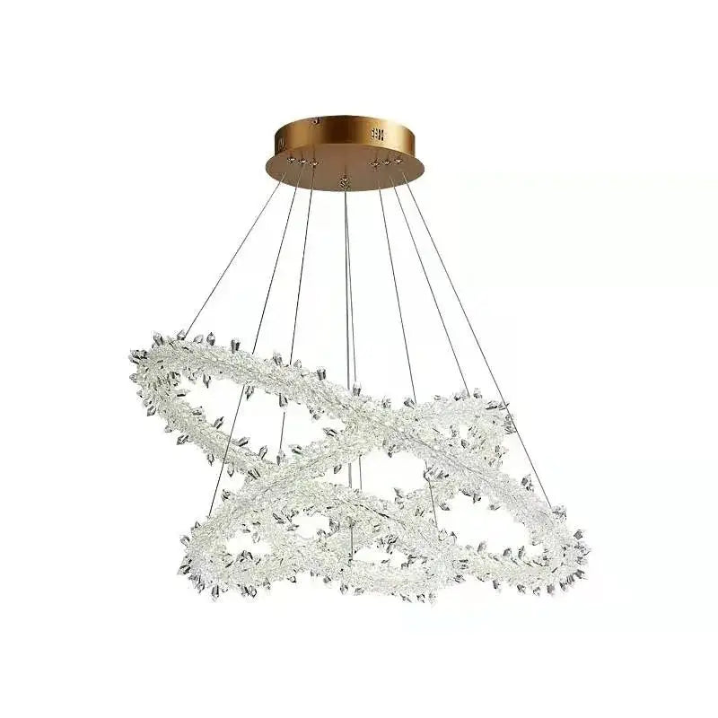 Modern white led glass crystal chandelier living room pendant light