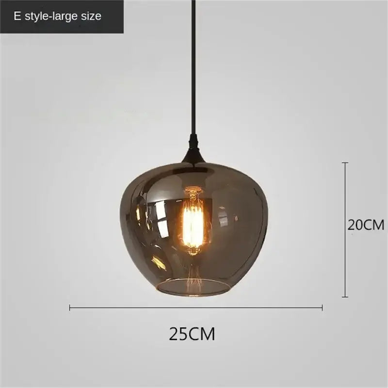 Modern black led glass pendant chandelier for kitchen dining room