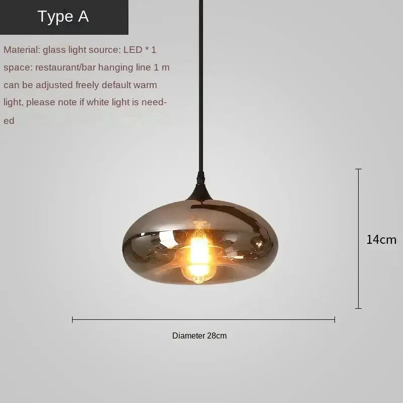 Modern black led glass pendant chandelier for kitchen dining room