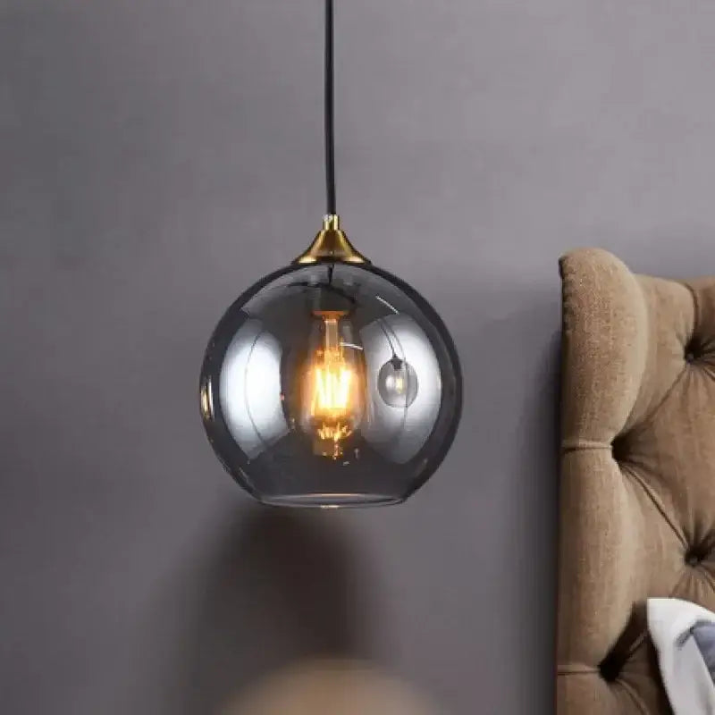 Modern black led glass pendant chandelier for kitchen dining room