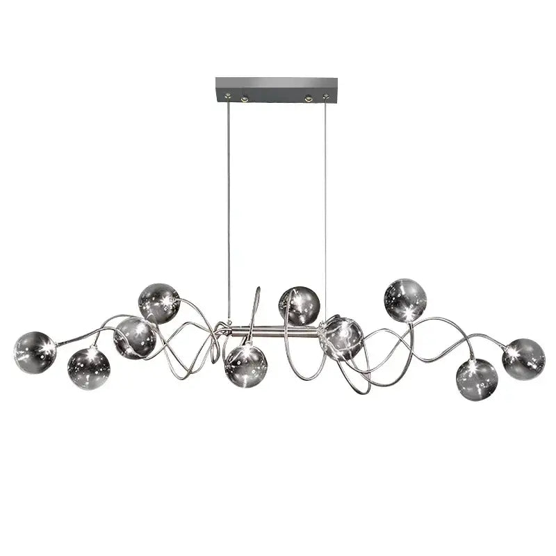 Modern chrome led glass pendant chandelier for living room