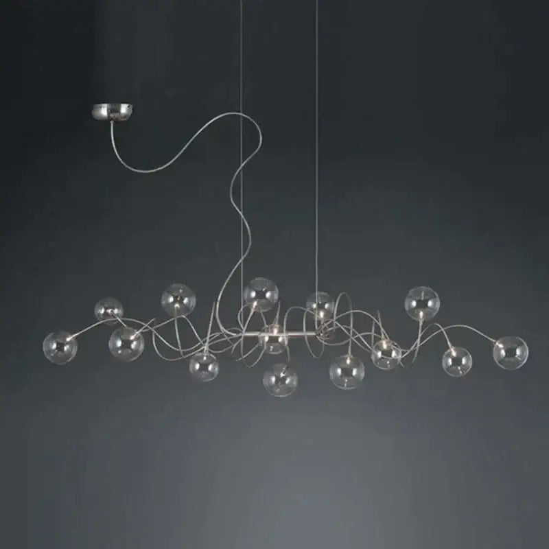 Modern chrome led glass pendant chandelier for living room