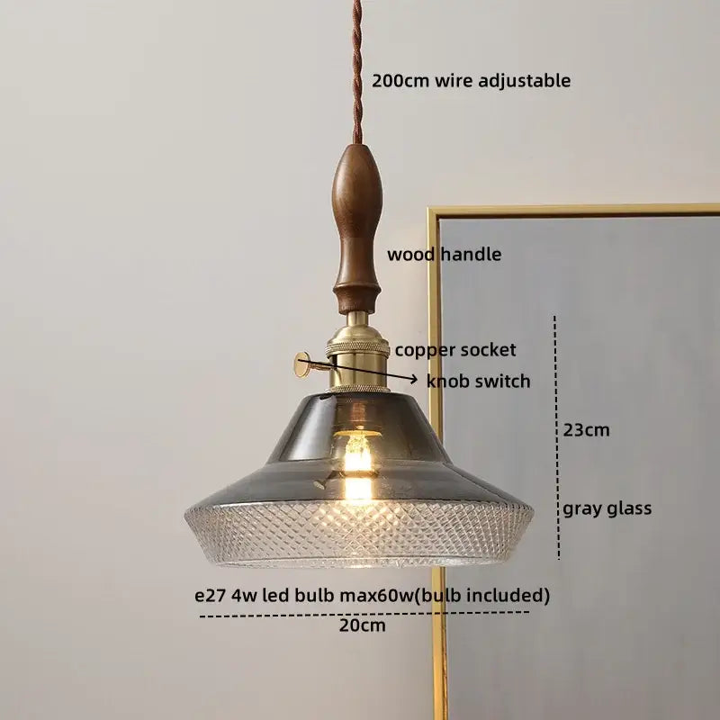 Modern textured glass led pendant light for dining room
