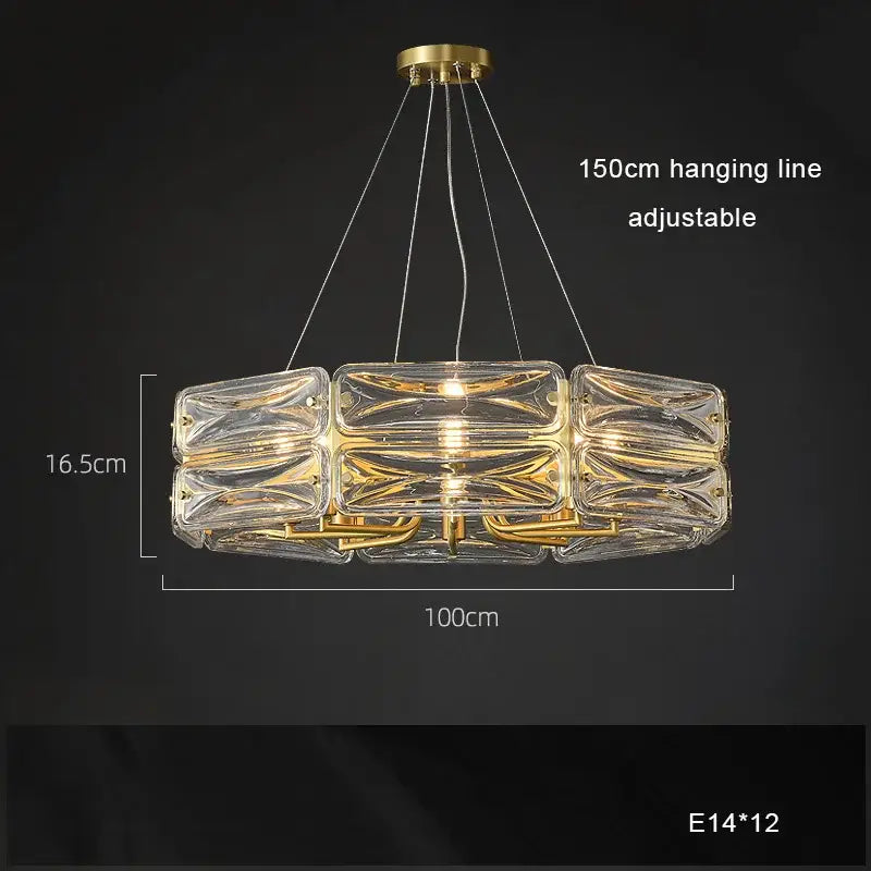 Modern gold led glass pendant light kitchen island chandelier