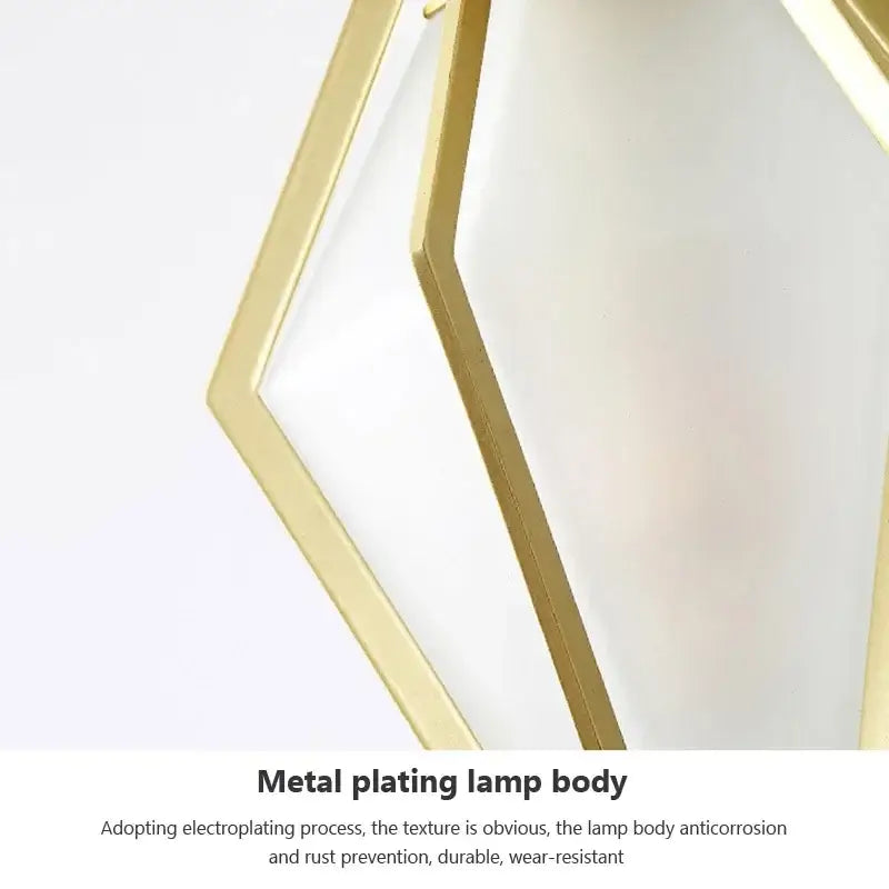 Modern gold geometric pendant light dining room led glass decorbites