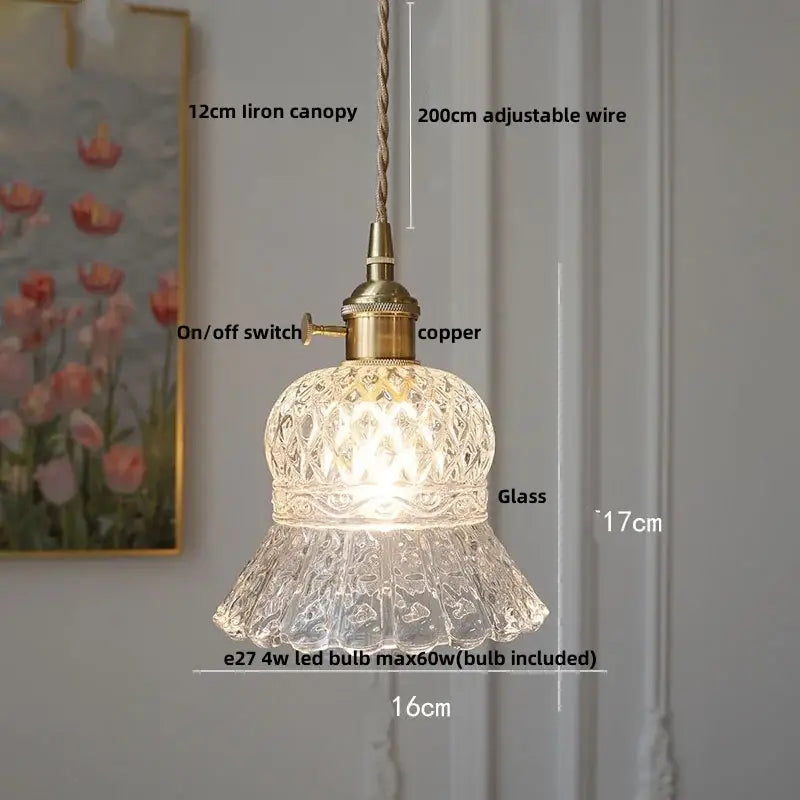 Vintage brass faceted led glass pendant light – kitchen kitchen