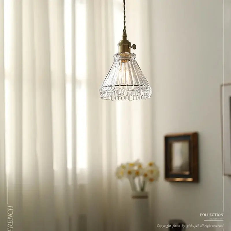 Vintage brass faceted led glass pendant light – kitchen kitchen