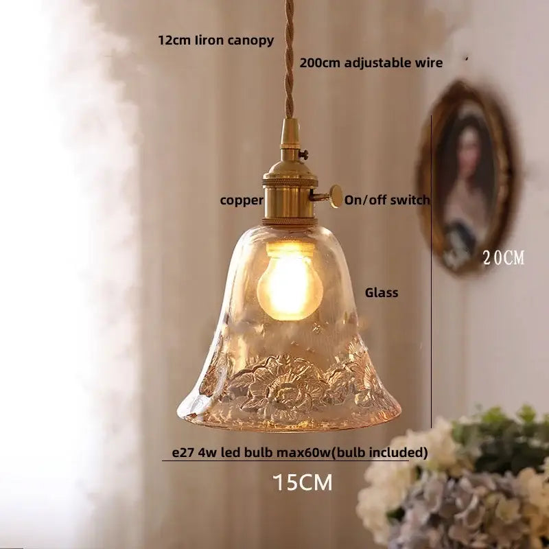 Vintage brass faceted led glass pendant light – kitchen kitchen