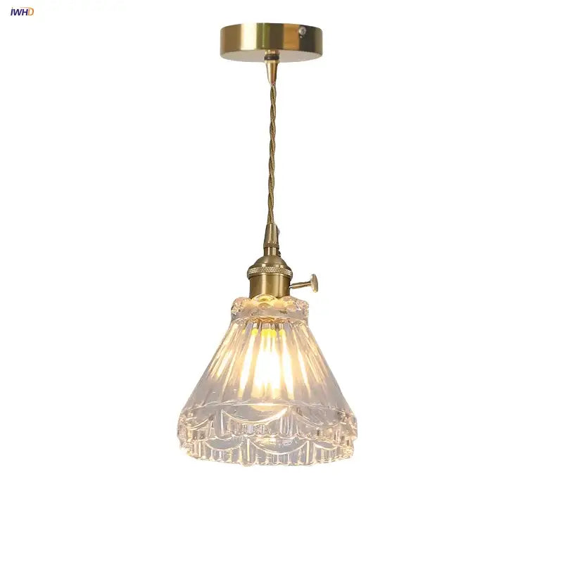 Vintage brass faceted led glass pendant light – kitchen kitchen