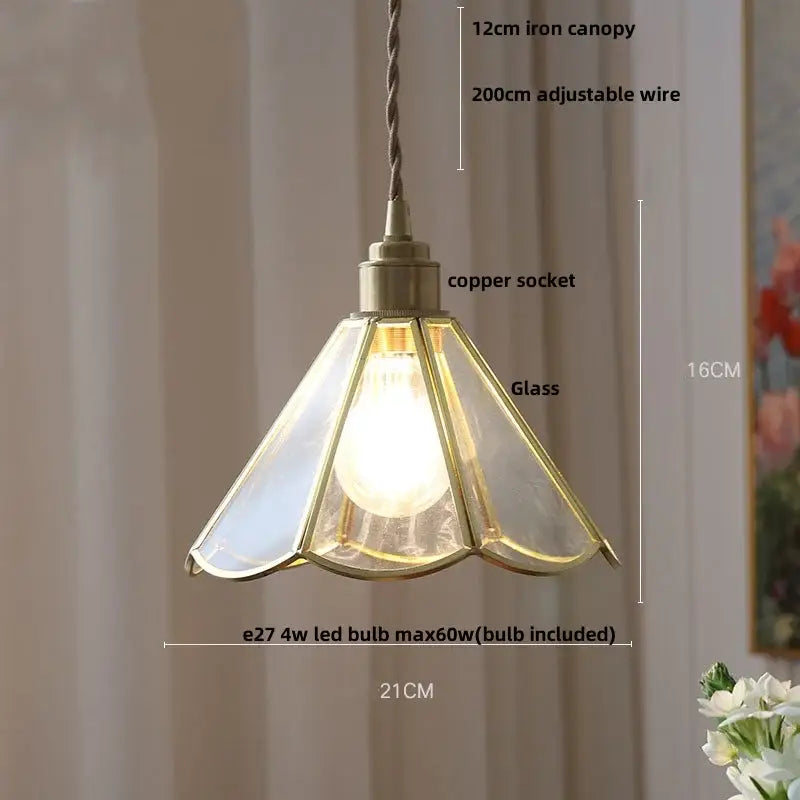 Modern floral pink & teal glass pendant lights kitchen decor