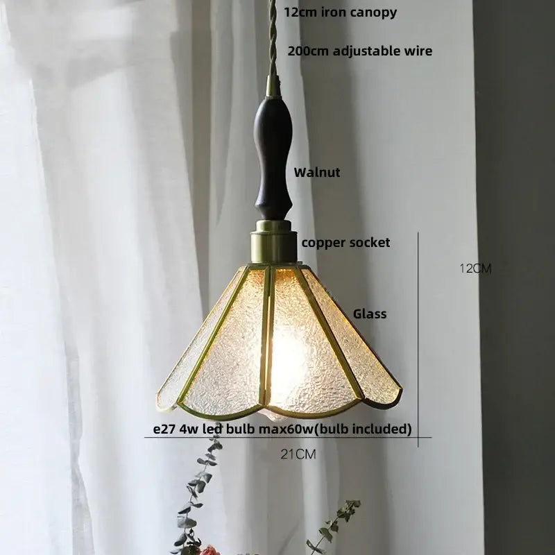 Modern floral pink & teal glass pendant lights kitchen decor