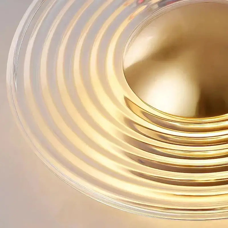 Modern gold stripe led glass wall lamp bedroom pendulum sconce