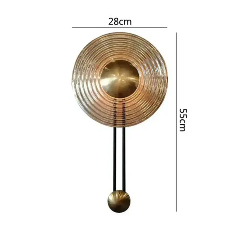 Modern gold stripe led glass wall lamp bedroom pendulum sconce