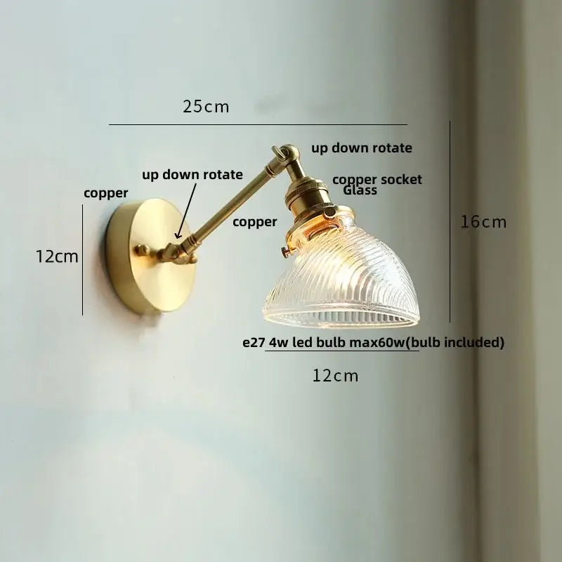 Modern gold textured glass flower wall light fixture living room