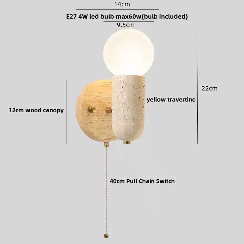 Modern beige stone and glass wall lights – living room led fixture
