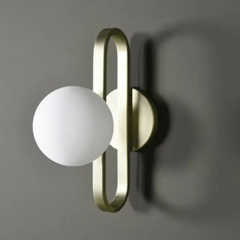Modern white and brass glass wall sconce bathroom led light