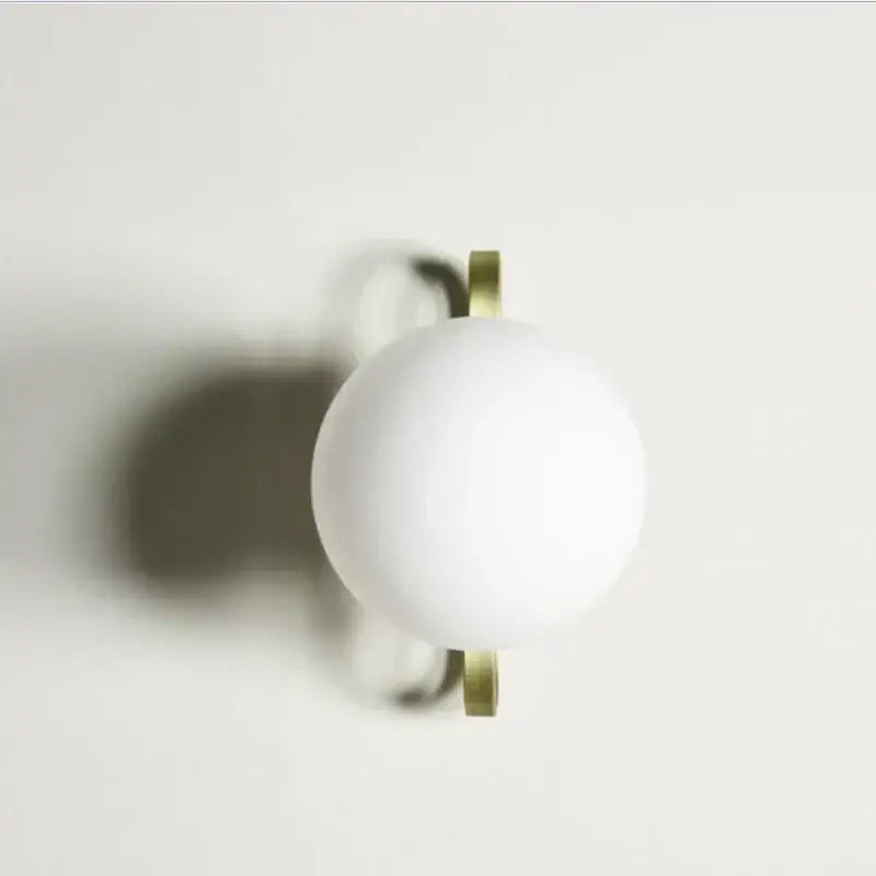 Modern white and brass glass wall sconce bathroom led light