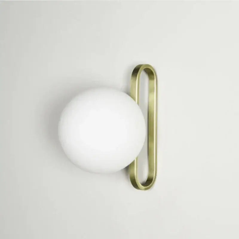 Modern white and brass glass wall sconce bathroom led light