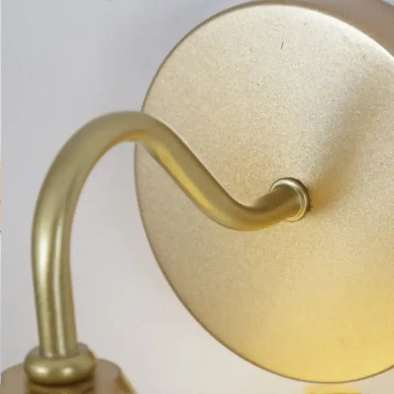 Modern gold glass wall sconce with pull chain switch bedroom light