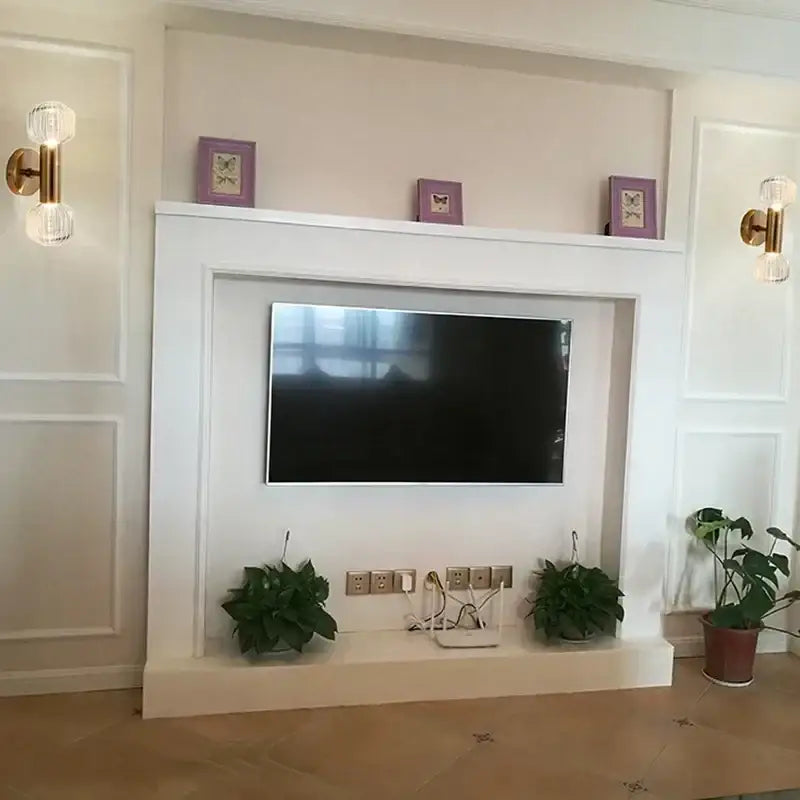 Modern gold glass wall sconces for bedroom and living room lighting