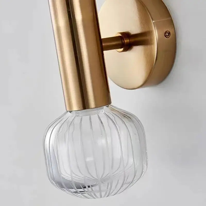 Modern gold glass wall sconces for bedroom and living room lighting