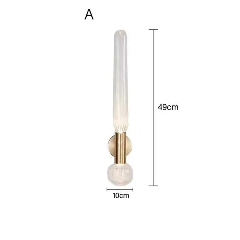 Modern gold glass wall sconces for bedroom and living room lighting