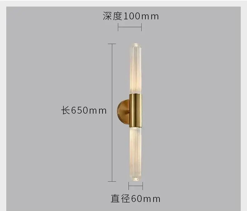 Modern gold glass wall sconces for bedroom and living room lighting