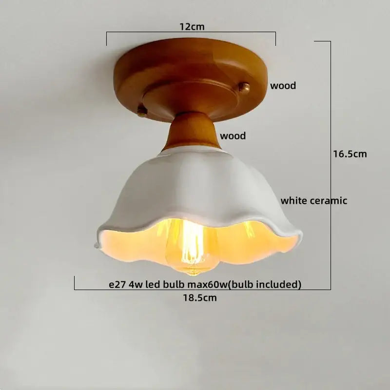 Floral etched led glass ceiling light for living room