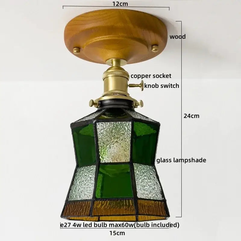 Floral etched led glass ceiling light for living room