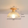 Floral etched led glass ceiling light for living room