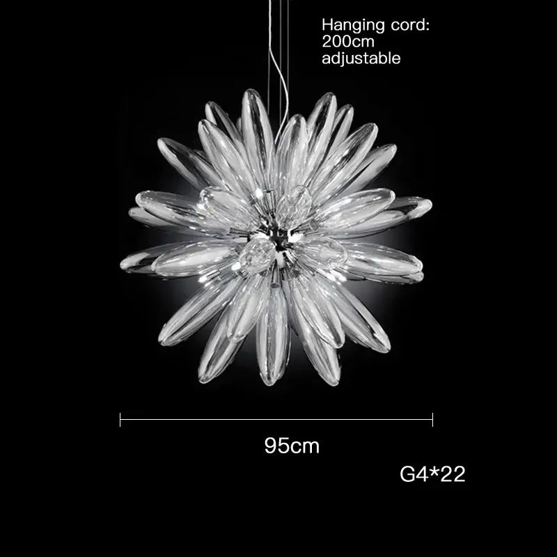 Modern white & silver flower led globe pendant light dining room