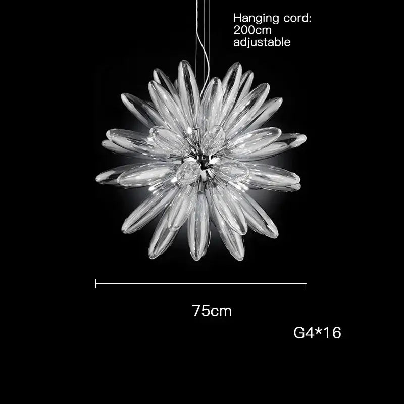 Modern white & silver flower led globe pendant light dining room