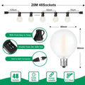 Frosted black led globe string lights outdoor patio garland