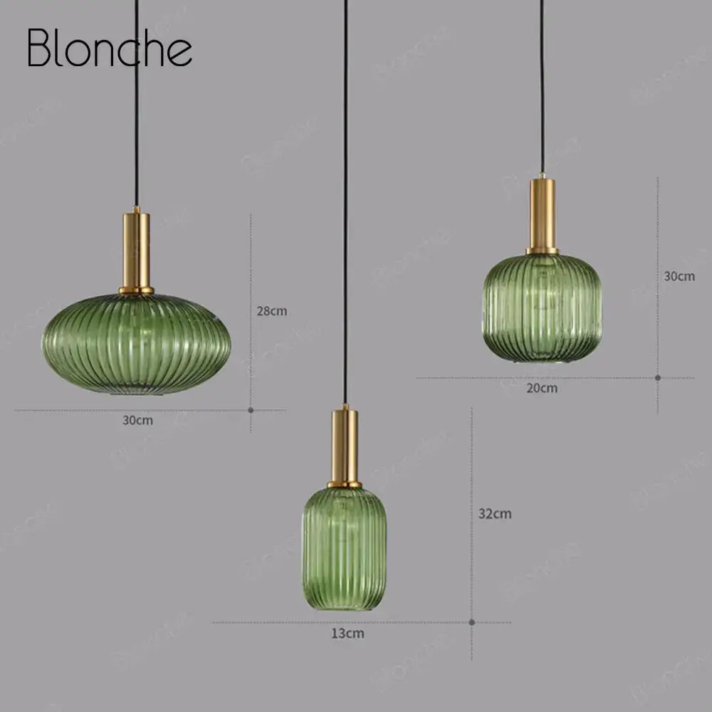 Decorbites led gold chandelier amber & green pendant lamps dining room