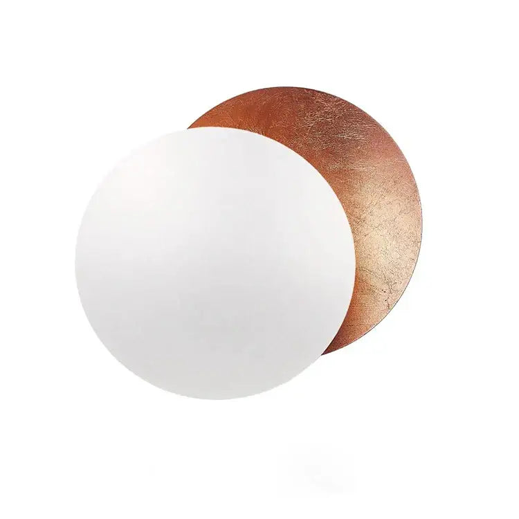 Modern golden brown led gold eclipse wall lamp for bedroom