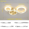 Modern gold ring chandelier living room led circular light fixture