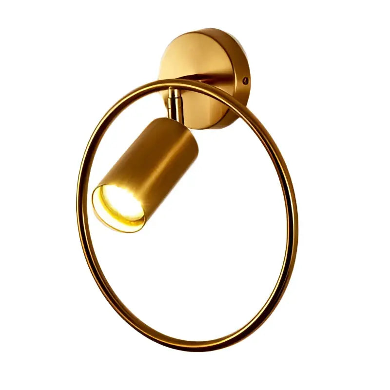 Modern black & gold led ring wall lamp bedroom spotlight