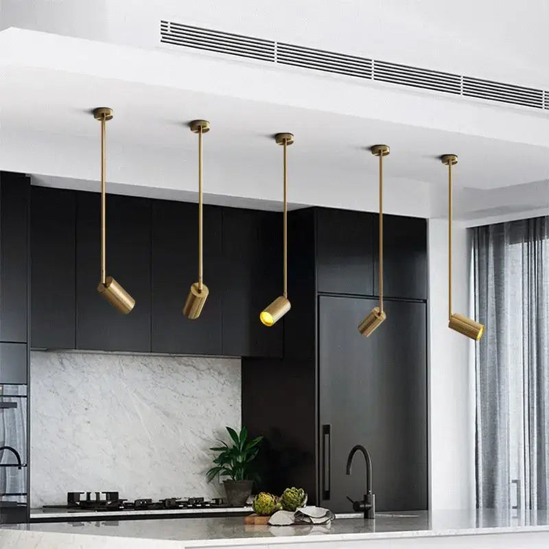 Modern brass led golden ceiling spotlight for living room