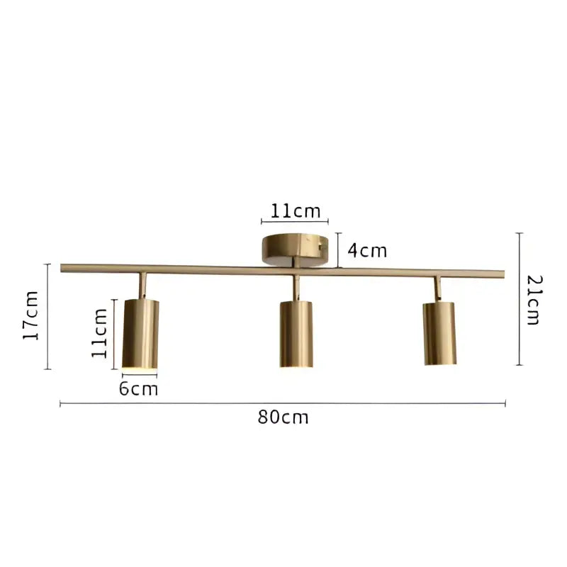 Modern brass led golden ceiling spotlight for living room