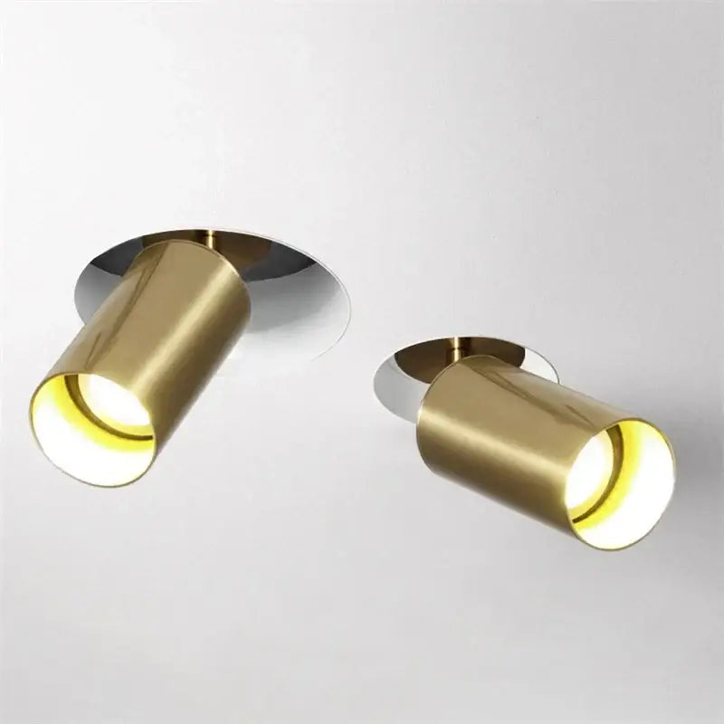 Modern brass led golden ceiling spotlight for living room
