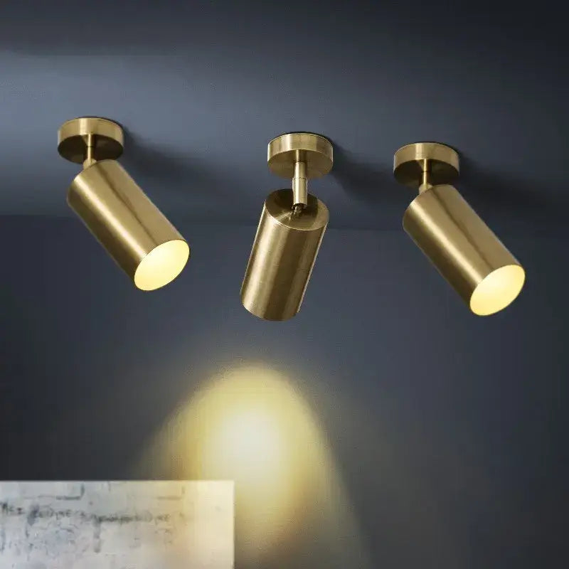 Modern brass led golden ceiling spotlight for living room