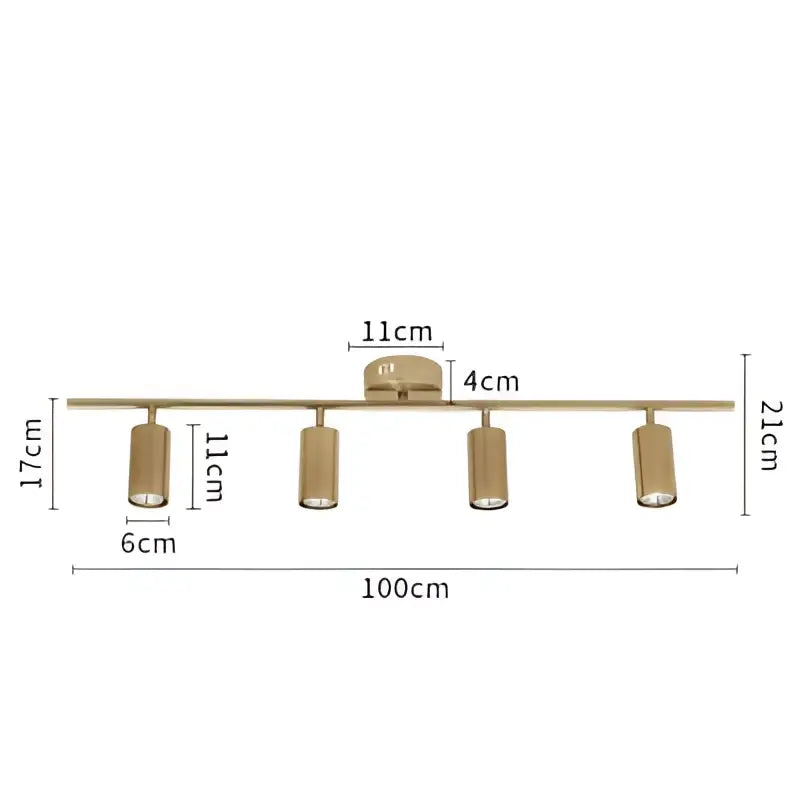 Modern brass led golden ceiling spotlight for living room