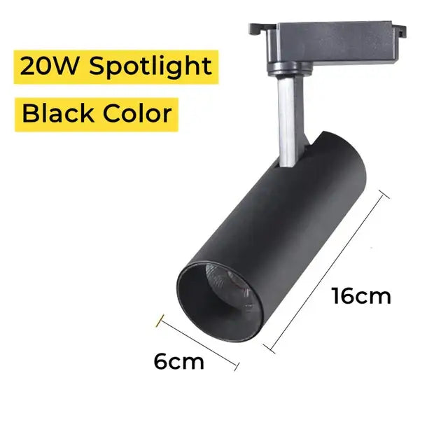 Modern black led grille track light for clothing store ceiling rail