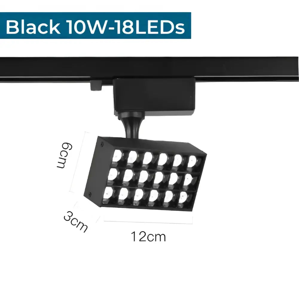 Modern black led grille track light for clothing store ceiling rail