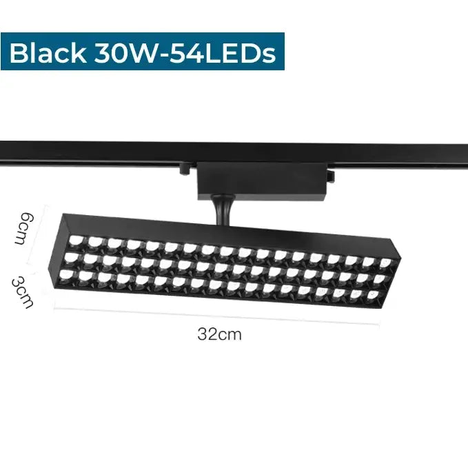 Modern black led grille track light for clothing store ceiling rail