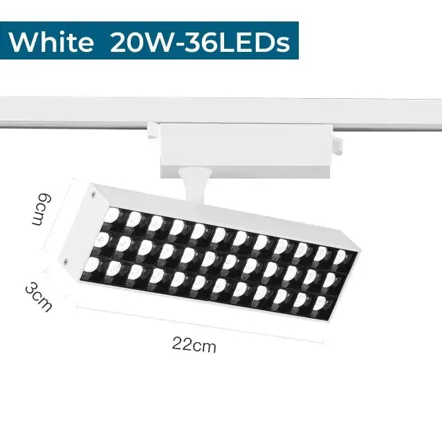Modern black led grille track light for clothing store ceiling rail